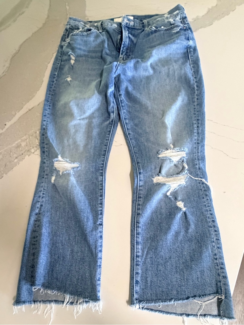 Mother Light Blue Distressed Women’s Jeans - Classic Denim Look